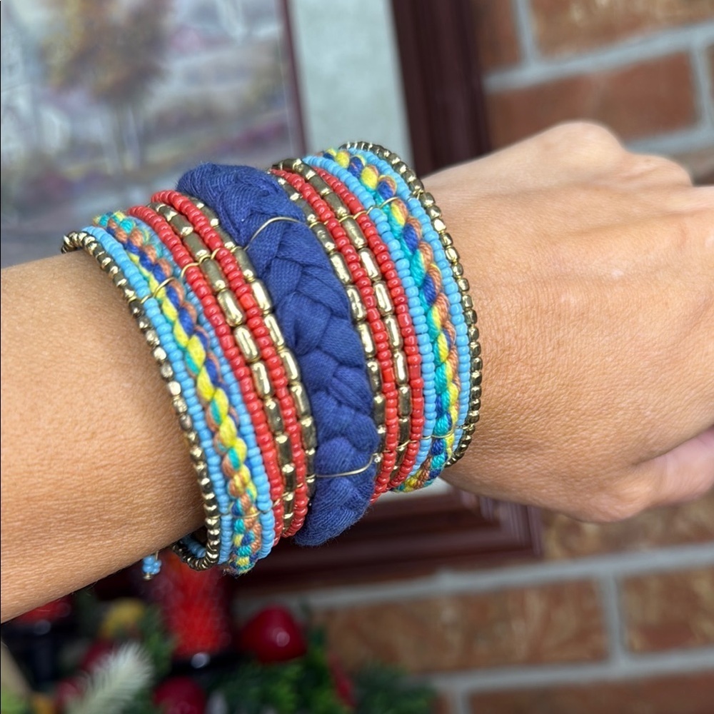 Vintage 1997 Colorful Boho Cuff Beaded Bracelet - Picture 1 of 6